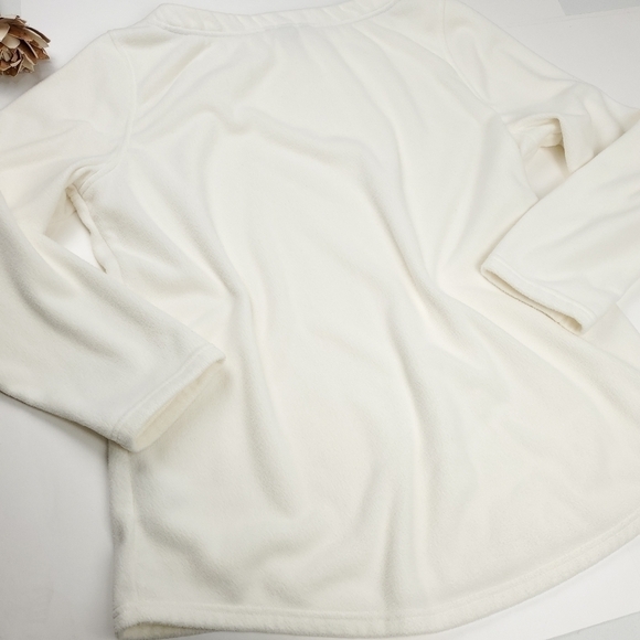 New Lands' End Cream Super Soft Fleece Pullover Sz XL / 18 - Picture 12 of 13
